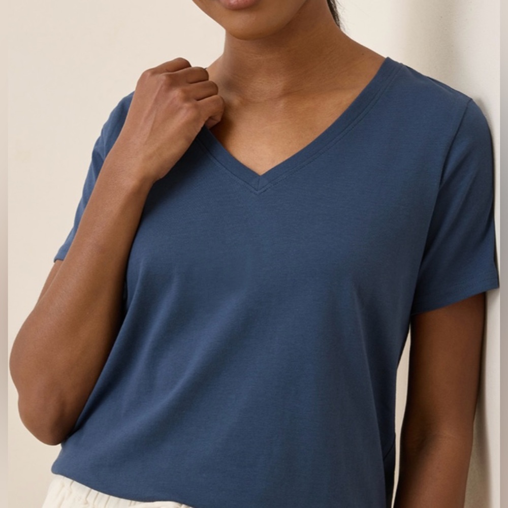 Pact French Navy Softspun V-Neck Tee